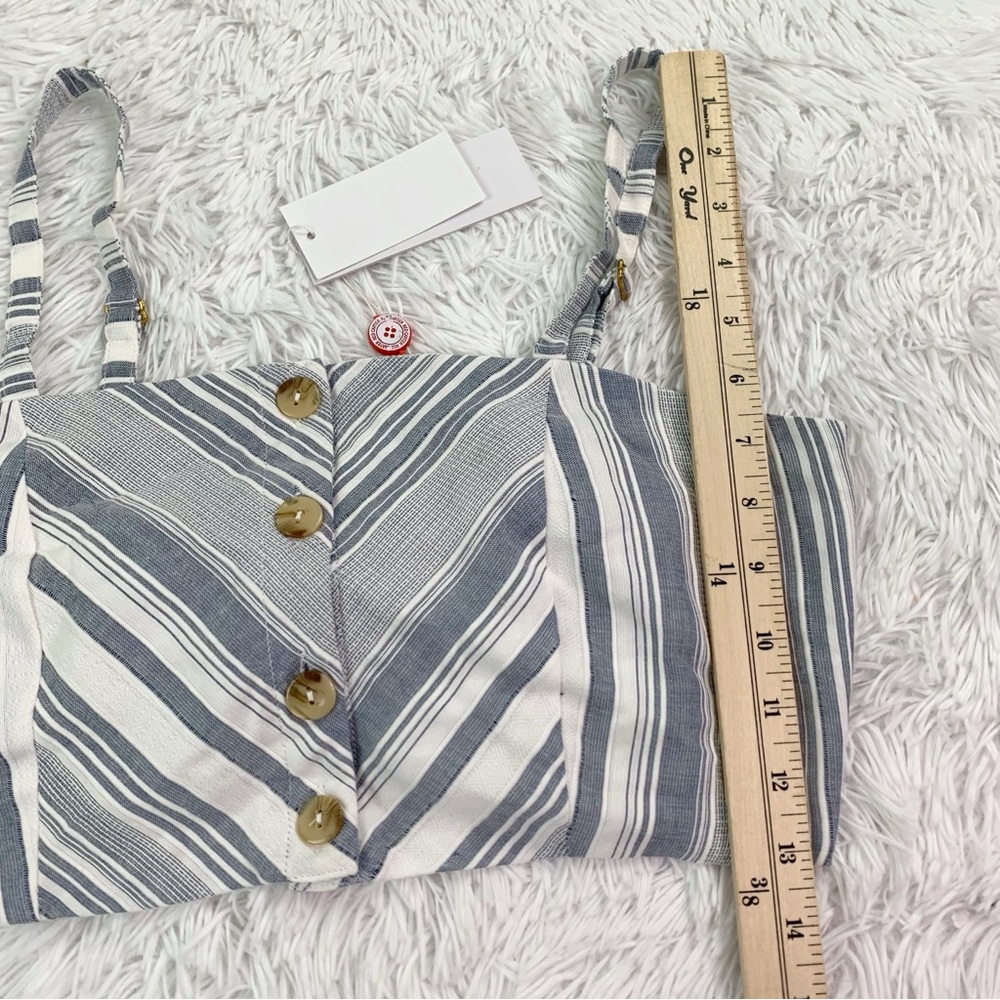 Red Carter NWT Women's striped bow back Crop Top in white blue - Picture 5 of 9